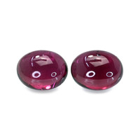 5.37&nbsp;Ct.Tw.Total Carat Weight Pinkish Purple Cabochon Rhodolite Garnet Pair from Ceylon (Sri Lanka) Video