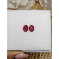 5.37&nbsp;Ct.Tw.Total Carat Weight Pinkish Purple Cabochon Rhodolite Garnet Pair from Ceylon (Sri Lanka) Life Style