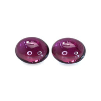 4.74&nbsp;Ct.Tw.Total Carat Weight Pinkish Purple Cabochon Rhodolite Garnet Pair from Ceylon (Sri Lanka) Video