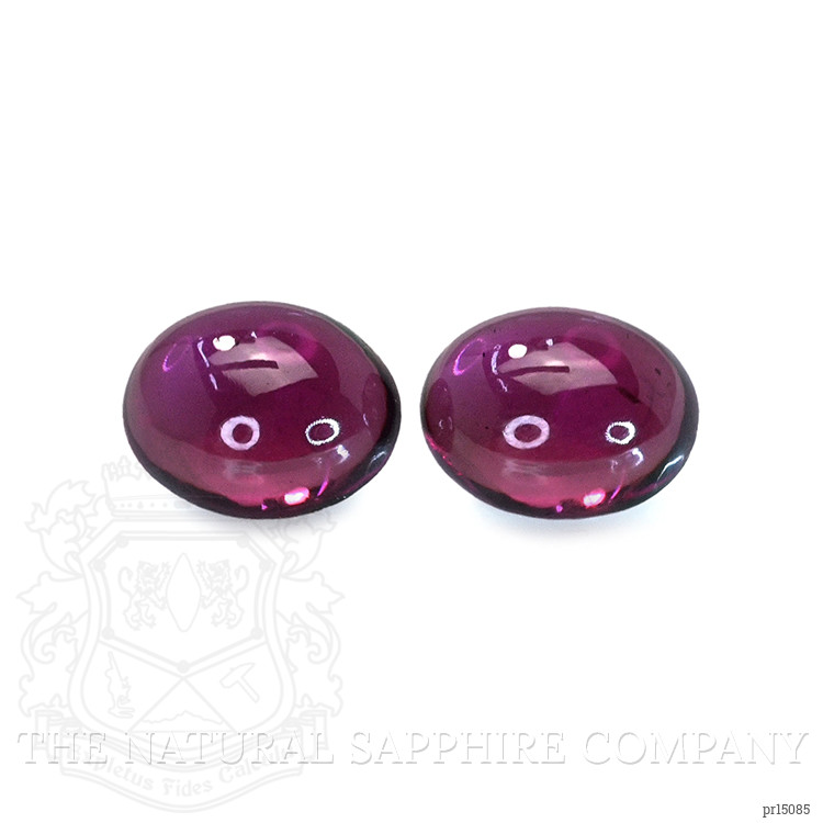4.74 Ct.Tw. Pinkish Purple Cabochon Rhodolite Garnet Pair from Ceylon (Sri Lanka)