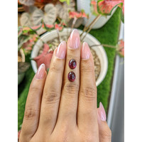 4.74&nbsp;Ct.Tw.Total Carat Weight Pinkish Purple Cabochon Rhodolite Garnet Pair from Ceylon (Sri Lanka) Life Style