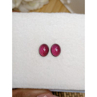 4.74&nbsp;Ct.Tw.Total Carat Weight Pinkish Purple Cabochon Rhodolite Garnet Pair from Ceylon (Sri Lanka) Life Style