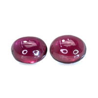 4.71&nbsp;Ct.Tw.Total Carat Weight Pinkish Purple Cabochon Rhodolite Garnet Pair from Ceylon (Sri Lanka) Video
