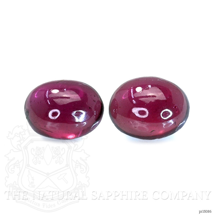 4.71 Ct.Tw. Pinkish Purple Cabochon Rhodolite Garnet Pair from Ceylon (Sri Lanka)