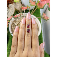 4.71&nbsp;Ct.Tw.Total Carat Weight Pinkish Purple Cabochon Rhodolite Garnet Pair from Ceylon (Sri Lanka) Life Style