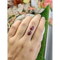 4.71&nbsp;Ct.Tw.Total Carat Weight Pinkish Purple Cabochon Rhodolite Garnet Pair from Ceylon (Sri Lanka) Life Style