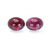 4.92&nbsp;Ct.Tw.Total Carat Weight Pinkish Purple Cabochon Rhodolite Garnet Pair from Ceylon (Sri Lanka) Video