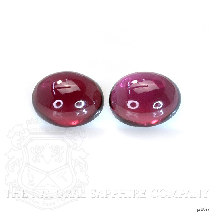 4.92 Ct.Tw. Pinkish Purple Cabochon Rhodolite Garnet Pair from Ceylon (Sri Lanka)