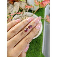 4.92&nbsp;Ct.Tw.Total Carat Weight Pinkish Purple Cabochon Rhodolite Garnet Pair from Ceylon (Sri Lanka) Life Style