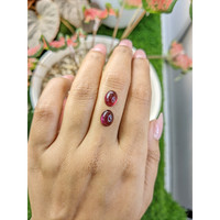 4.92&nbsp;Ct.Tw.Total Carat Weight Pinkish Purple Cabochon Rhodolite Garnet Pair from Ceylon (Sri Lanka) Life Style