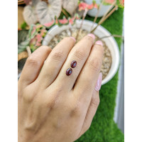 2.01&nbsp;Ct.Tw.Total Carat Weight Pinkish Purple Cabochon Rhodolite Garnet Pair from Ceylon (Sri Lanka) Life Style