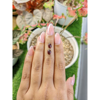 2.01&nbsp;Ct.Tw.Total Carat Weight Pinkish Purple Cabochon Rhodolite Garnet Pair from Ceylon (Sri Lanka) Life Style