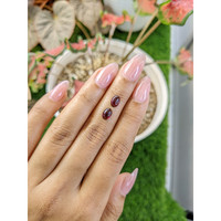2.01&nbsp;Ct.Tw.Total Carat Weight Pinkish Purple Cabochon Rhodolite Garnet Pair from Ceylon (Sri Lanka) Life Style