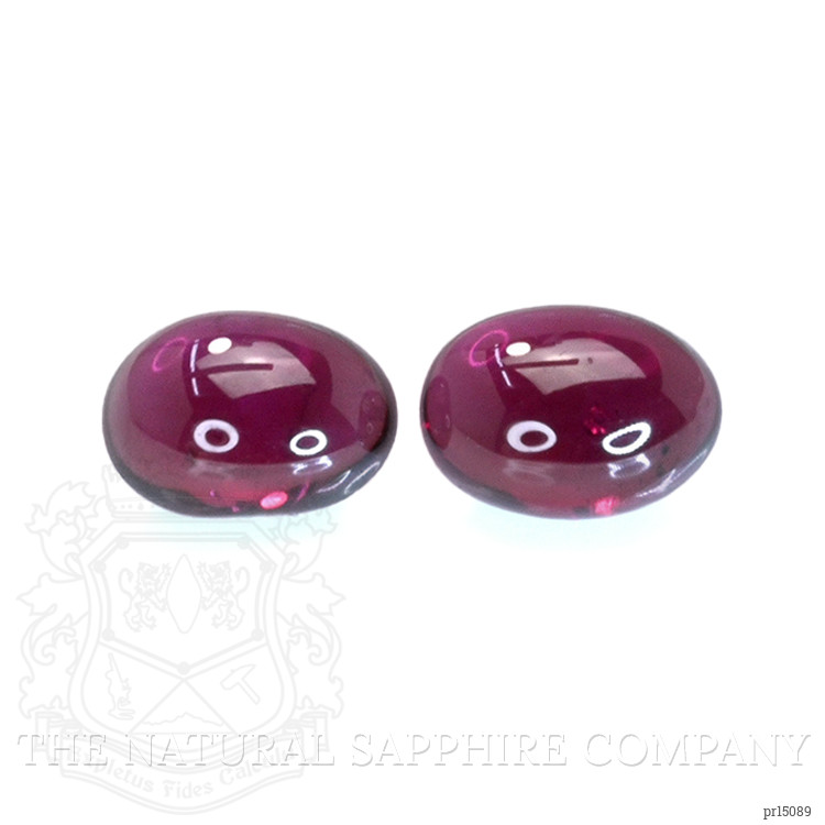2.21 Ct.Tw. Pinkish Purple Cabochon Rhodolite Garnet Pair from Ceylon (Sri Lanka)