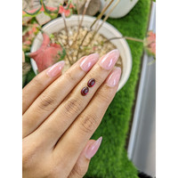 2.21&nbsp;Ct.Tw.Total Carat Weight Pinkish Purple Cabochon Rhodolite Garnet Pair from Ceylon (Sri Lanka) Life Style