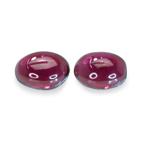 2.07&nbsp;Ct.Tw.Total Carat Weight Pinkish Purple Cabochon Rhodolite Garnet Pair from Ceylon (Sri Lanka) Video