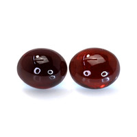 9.09&nbsp;Ct.Tw.Total Carat Weight Orangish Red Cabochon Almandine Garnet Pair from Ceylon (Sri Lanka) Video