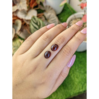 9.09&nbsp;Ct.Tw.Total Carat Weight Orangish Red Cabochon Almandine Garnet Pair from Ceylon (Sri Lanka) Life Style