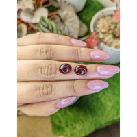 9.09&nbsp;Ct.Tw.Total Carat Weight Orangish Red Cabochon Almandine Garnet Pair from Ceylon (Sri Lanka) Life Style