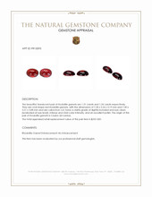 2.55&nbsp;Ct.Tw.Total Carat Weight Red Cabochon Rhodolite Garnet Pair from Ceylon (Sri Lanka) Appraisal