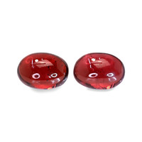 2.55&nbsp;Ct.Tw.Total Carat Weight Red Cabochon Rhodolite Garnet Pair from Ceylon (Sri Lanka) Video