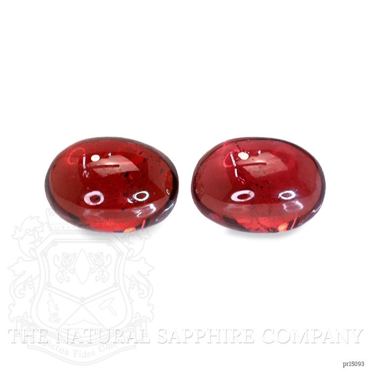 2.55 Ct.Tw. Red Cabochon Rhodolite Garnet Pair from Ceylon (Sri Lanka)