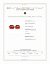 2.48 Ct.Tw.Total Carat Weight Red Cabochon Rhodolite Garnet Pair from Ceylon (Sri Lanka) Scan Report