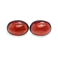 2.48&nbsp;Ct.Tw.Total Carat Weight Red Cabochon Rhodolite Garnet Pair from Ceylon (Sri Lanka) Video