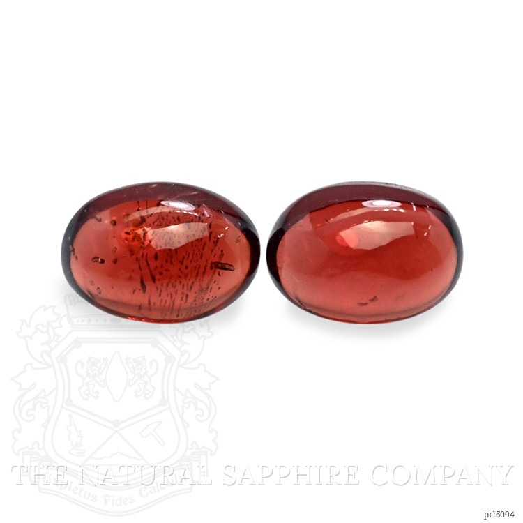 2.48 Ct.Tw. Red Cabochon Rhodolite Garnet Pair from Ceylon (Sri Lanka)