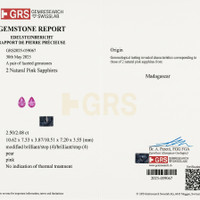 4.58&nbsp;Ct.Tw.Total Carat Weight Pink Sapphire Pair from Madagascar Scan Report