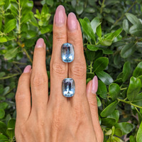 22.92&nbsp;Ct.Tw.Total Carat Weight Blue Aquamarine Pair from Brazil Life Style