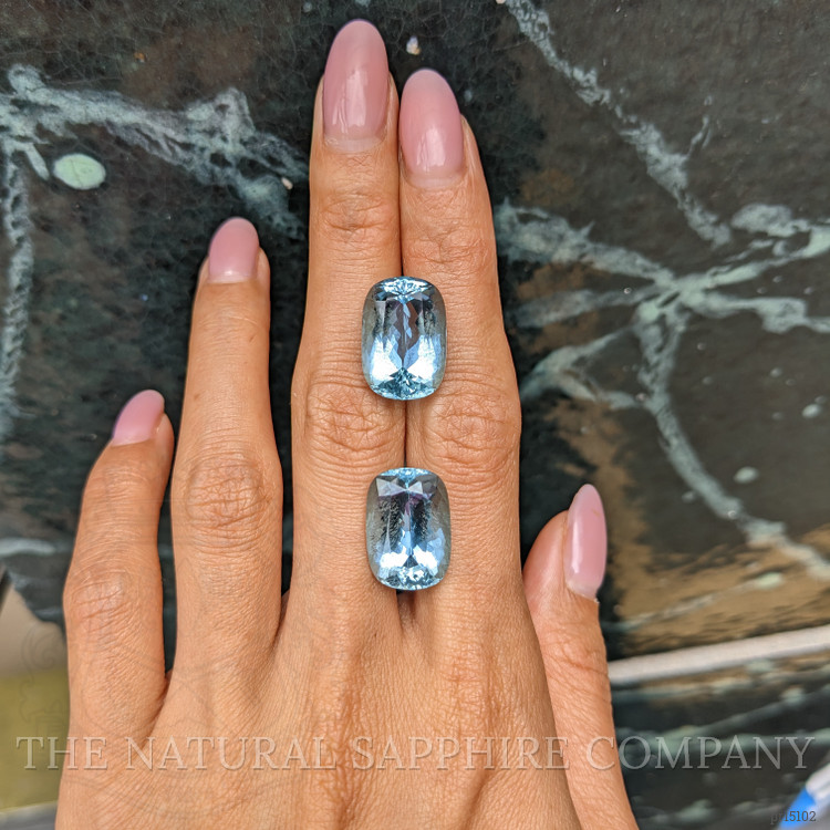 22.92 Ct.Tw. Blue Aquamarine Pair from Brazil