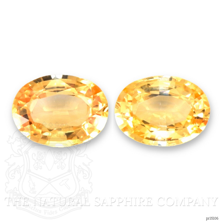 2.76 Ct.Tw. Orangish Yellow Sapphire Pair from Ceylon (Sri Lanka)