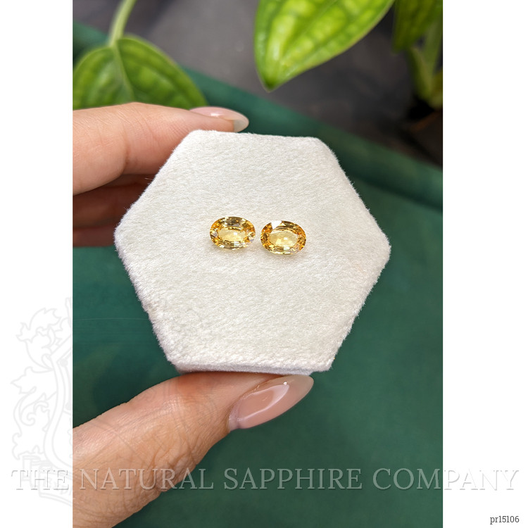2.76 Ct.Tw. Orangish Yellow Sapphire Pair from Ceylon (Sri Lanka)