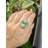 21.57&nbsp;Ct.Tw.Total Carat Weight Bluish Green Jade Pair from Burma (Myanmar) Life Style