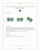 24.68&nbsp;Ct.Tw.Total Carat Weight Bluish Green Jade Pair from Burma (Myanmar) Appraisal