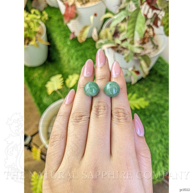 24.68 Ct.Tw. Bluish Green Jade Pair from Burma (Myanmar)