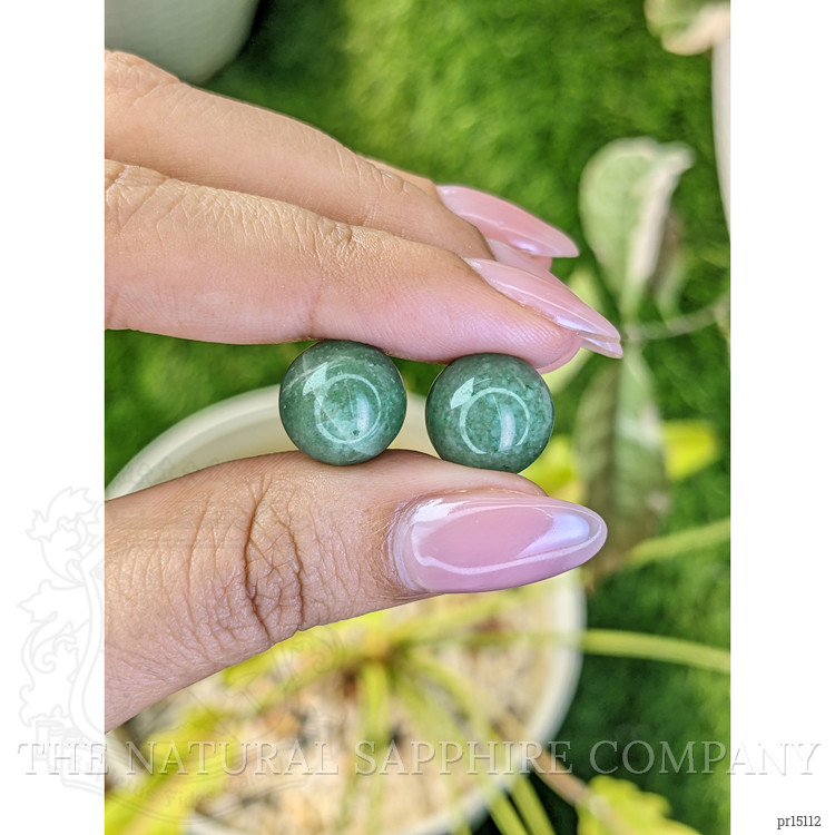 24.68 Ct.Tw. Bluish Green Jade Pair from Burma (Myanmar)