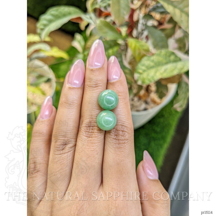 20.81 Ct.Tw. Green Jade Pair from Burma (Myanmar)