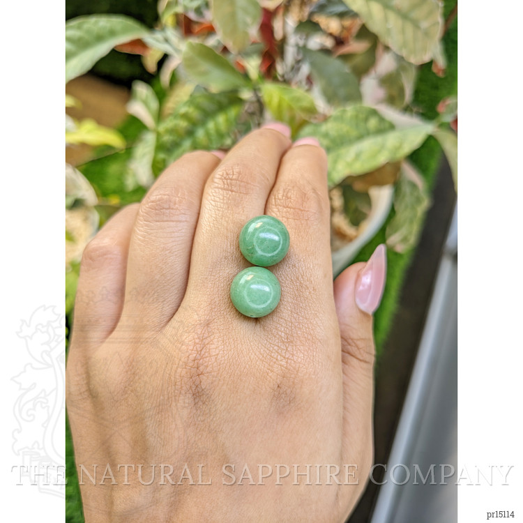 20.81 Ct.Tw. Green Jade Pair from Burma (Myanmar)