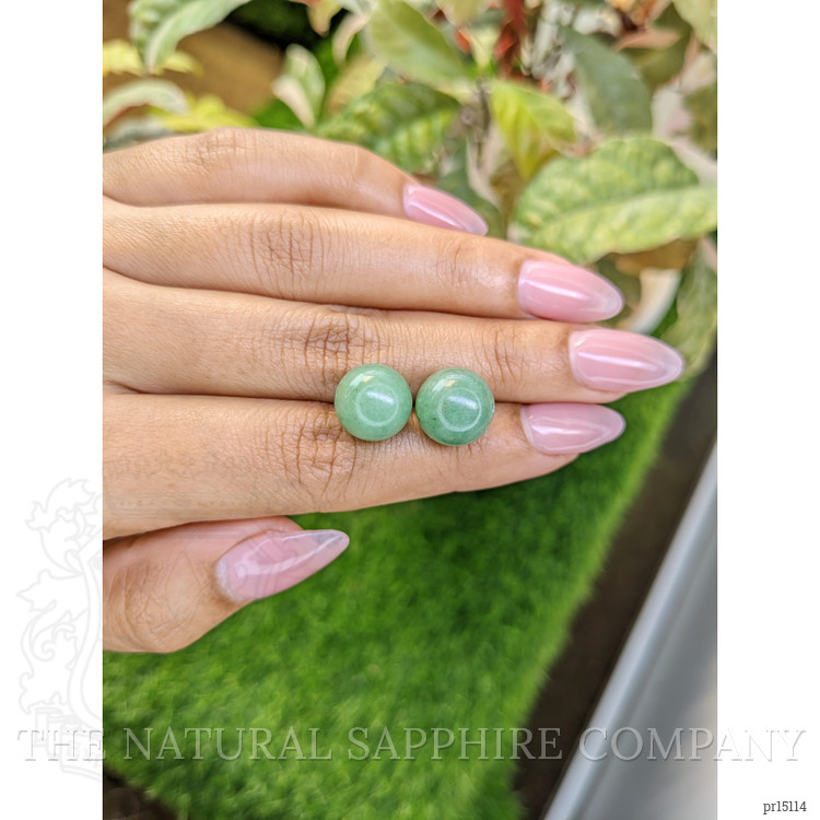 20.81 Ct.Tw. Green Jade Pair from Burma (Myanmar)