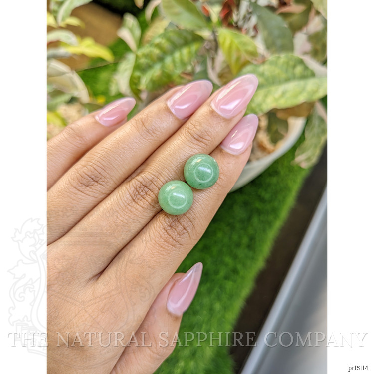 20.81 Ct.Tw. Green Jade Pair from Burma (Myanmar)
