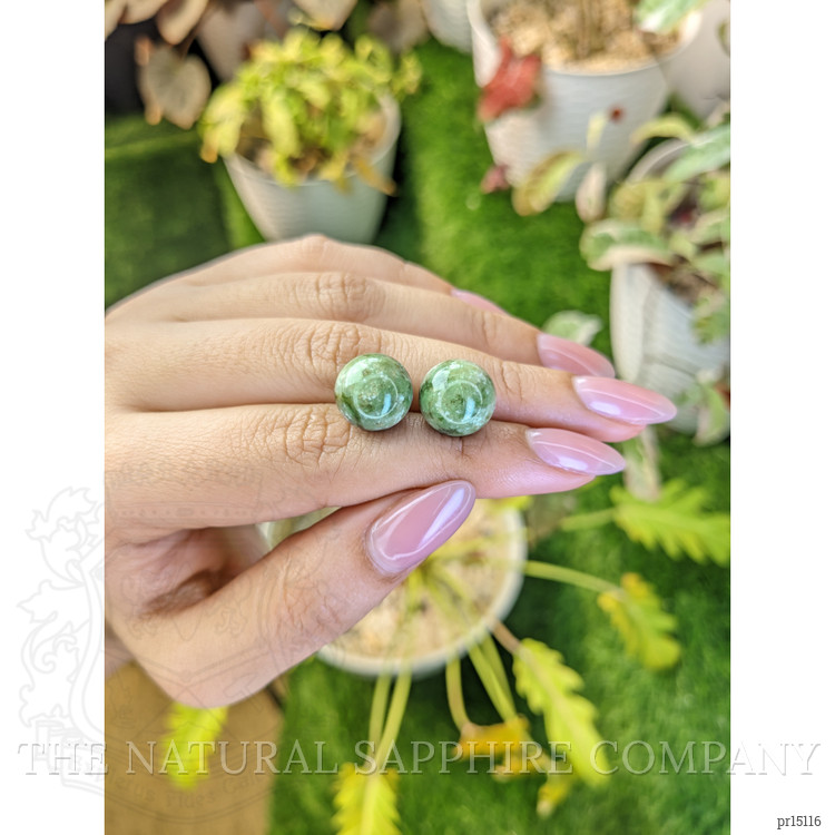 25.55 Ct.Tw. Green Jade Pair from Burma (Myanmar)