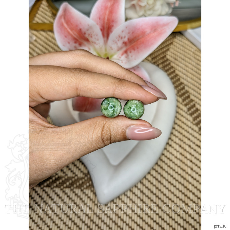 25.55 Ct.Tw. Green Jade Pair from Burma (Myanmar)