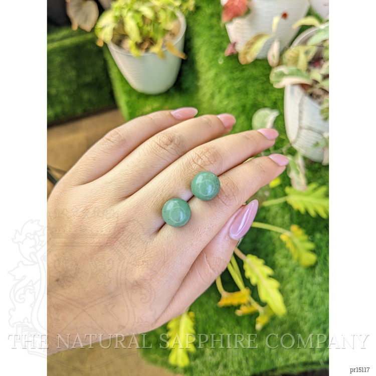 20.36 Ct.Tw. Bluish Green Jade Pair from Burma (Myanmar)