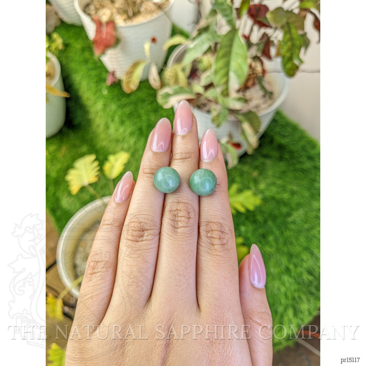 20.36 Ct.Tw. Bluish Green Jade Pair from Burma (Myanmar)