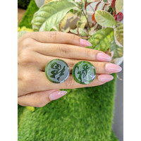 48.48&nbsp;Ct.Tw.Total Carat Weight Green Jade Pair from Burma (Myanmar) Life Style