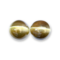 3.06&nbsp;Ct.Tw.Total Carat Weight Greenish Brown Cabochon Chrysoberyl Pair from Ceylon (Sri Lanka) Video