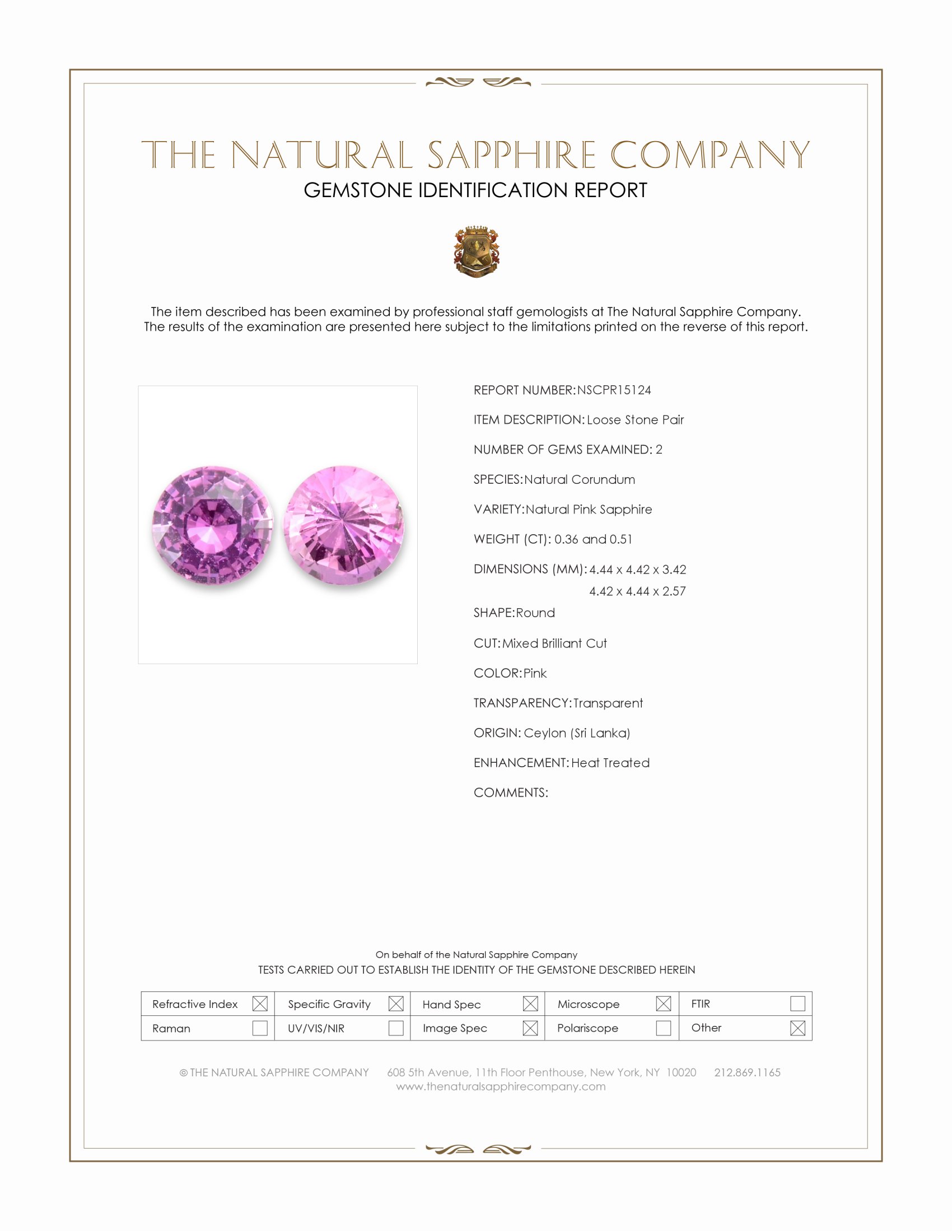 0.87 Ct.Tw. Pink Sapphire Pair from Ceylon (Sri Lanka)