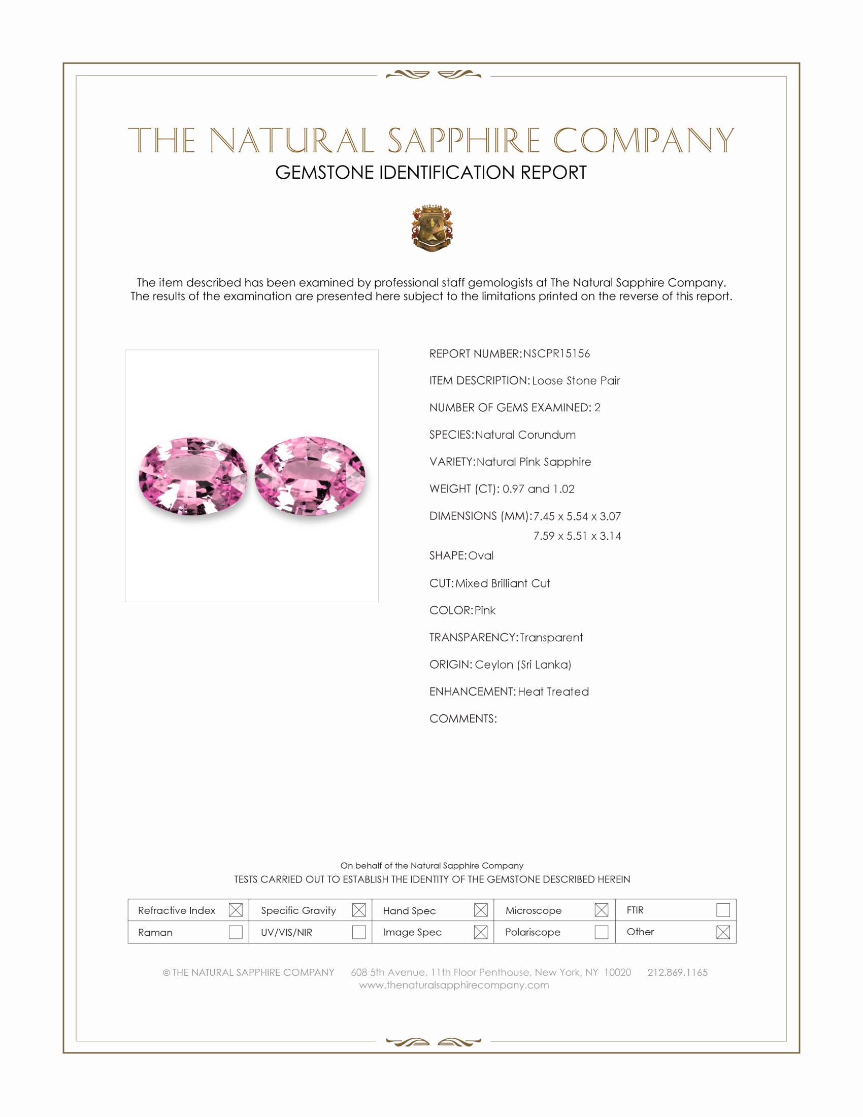 1.99 Ct.Tw. Pink Sapphire Pair from Ceylon (Sri Lanka)